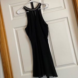 Black flowy cocktail dress
